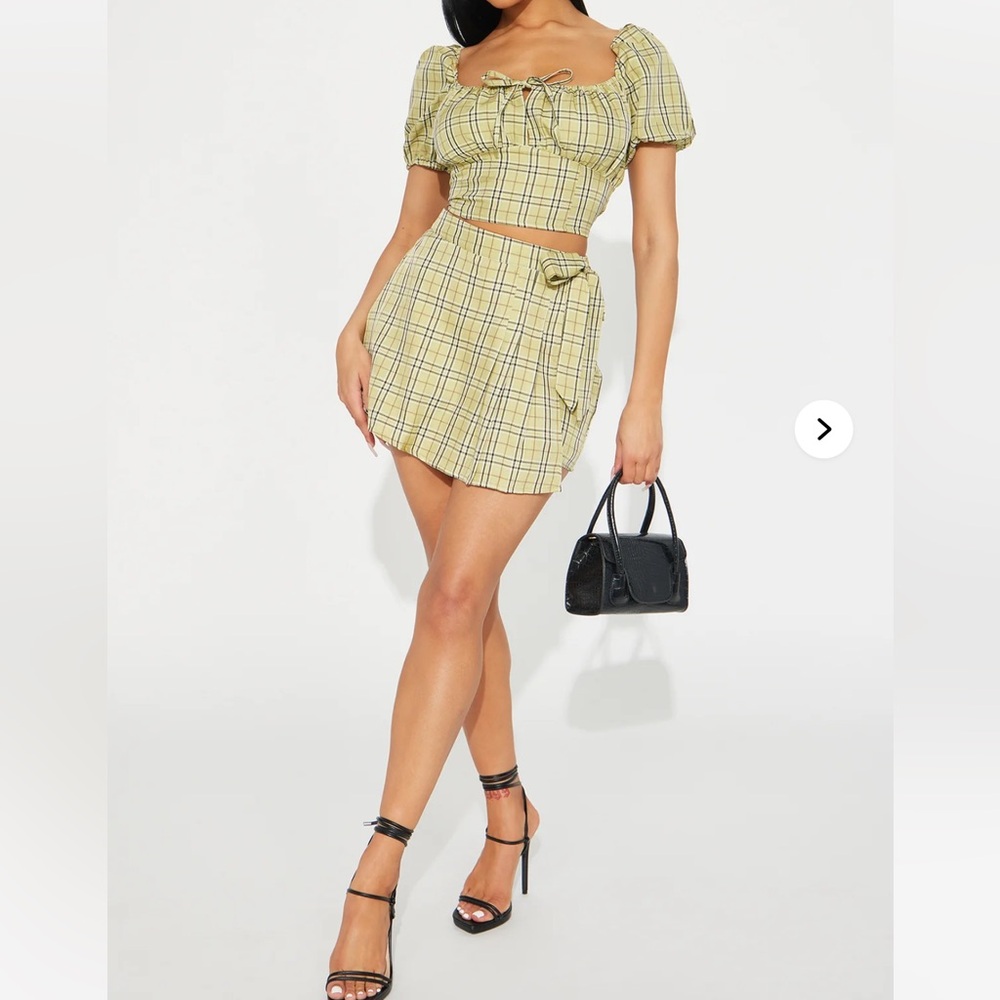 Walk My Way Mini Skirt Set - Green